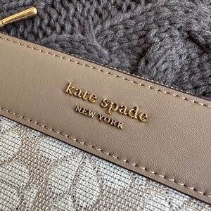 Kate Spade Flower Jacquard Zip Slim Wallet Blue Bifold Snap Leather Medium